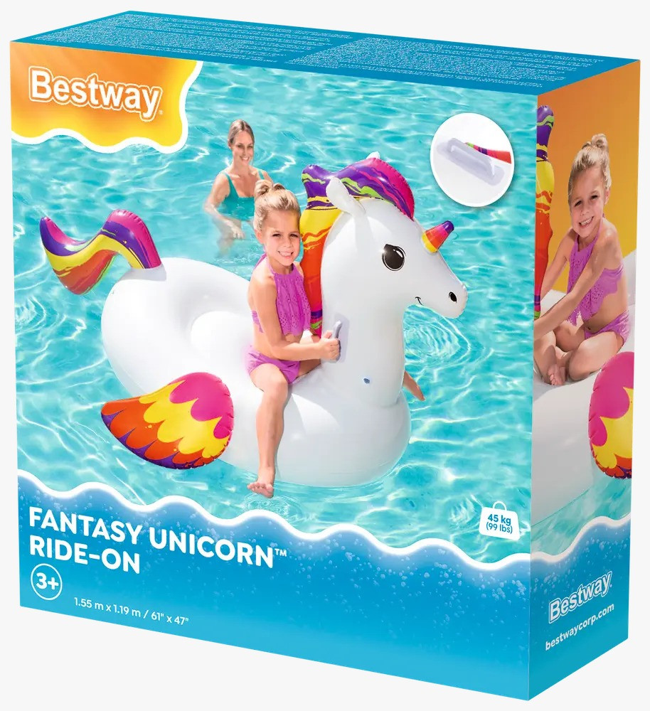 Şişmə Unicorn hovuz üçün Bestway RAX-41114-W, 155 x 119 sm