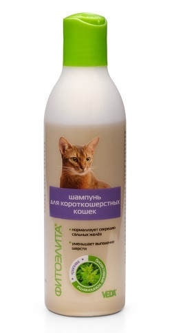 Qısa tüklü pişiklər üçün şampun Veda Фитоэлита 220 ml