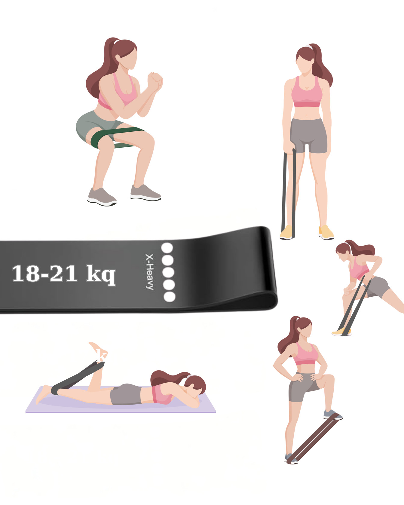 Fitnes üçün müqavimət lenti, qara