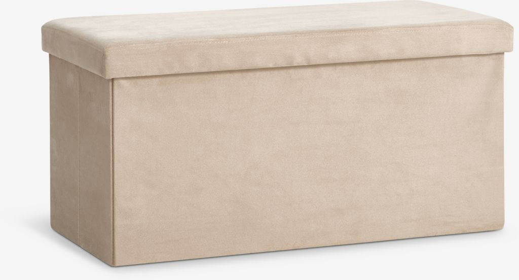 Pufik JYSK Auning, saxlanma yeri ilə, parça, bej, 76x38 sm