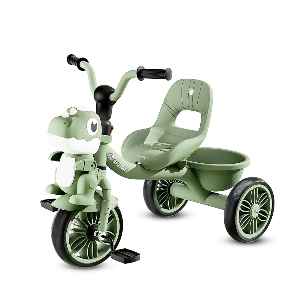 Uşaqlar üçün üç təkərli velosiped, işıqlı və musiqili Dino 0002, 3-6 yaş