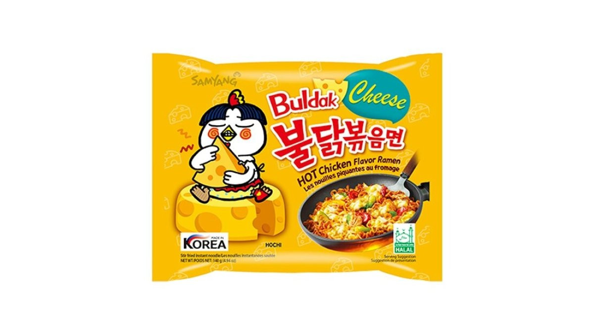 Əriştə Samyang Buldak pendir sousunda, acılı toyuq dadı ilə, 140 q