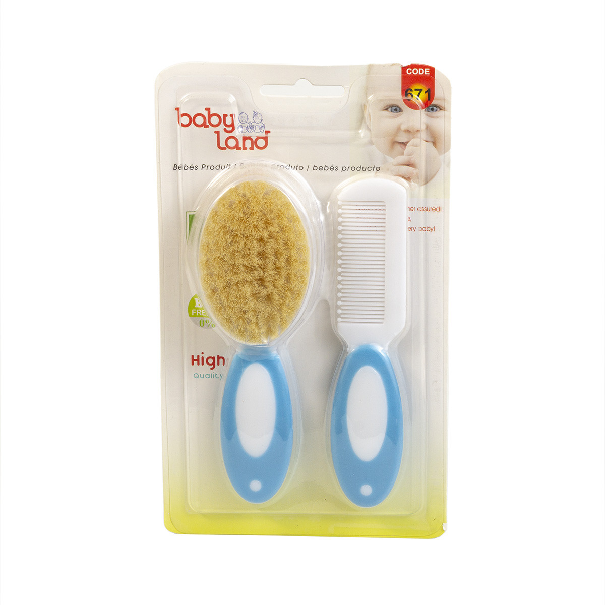 Uşaq üçün daraq dəsti Baby Land , mavi/ağ