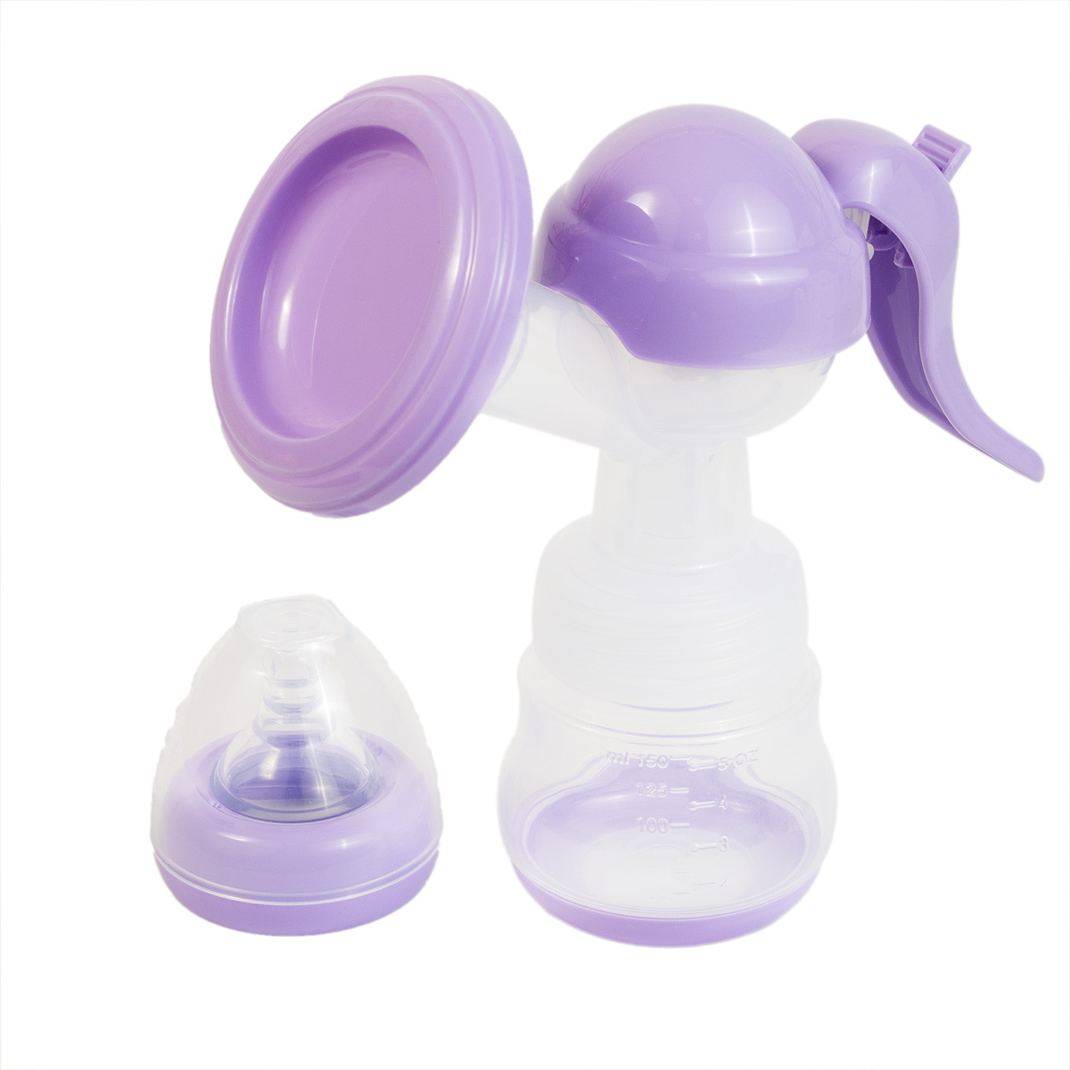 Əl süd nasosu 150 ml, bənövşəyi/şəffaf