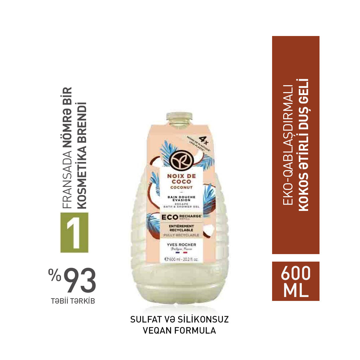 Duş geli Eco-Refill Coconut 600 ml - 59939
