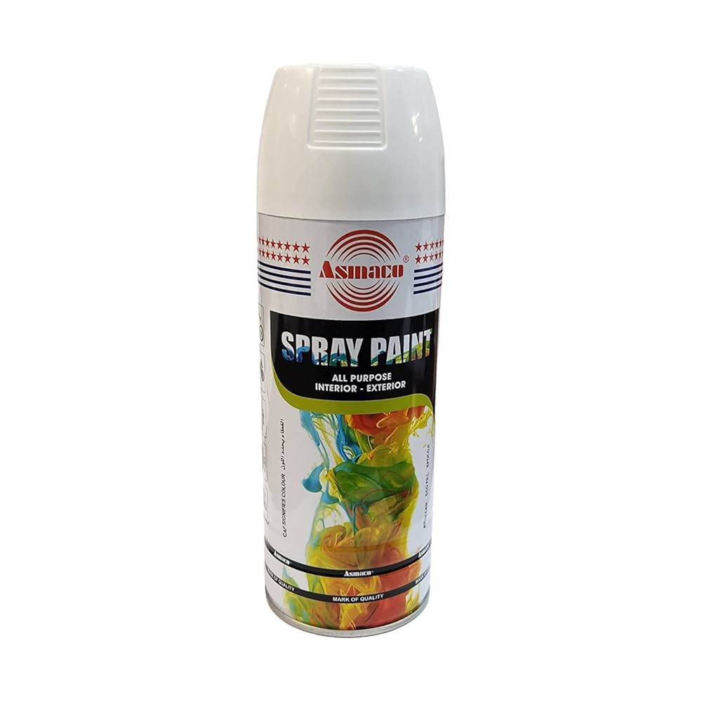 Akril sprey boya Asmaco Spray Paint, ağ, parlaq, 400 ml