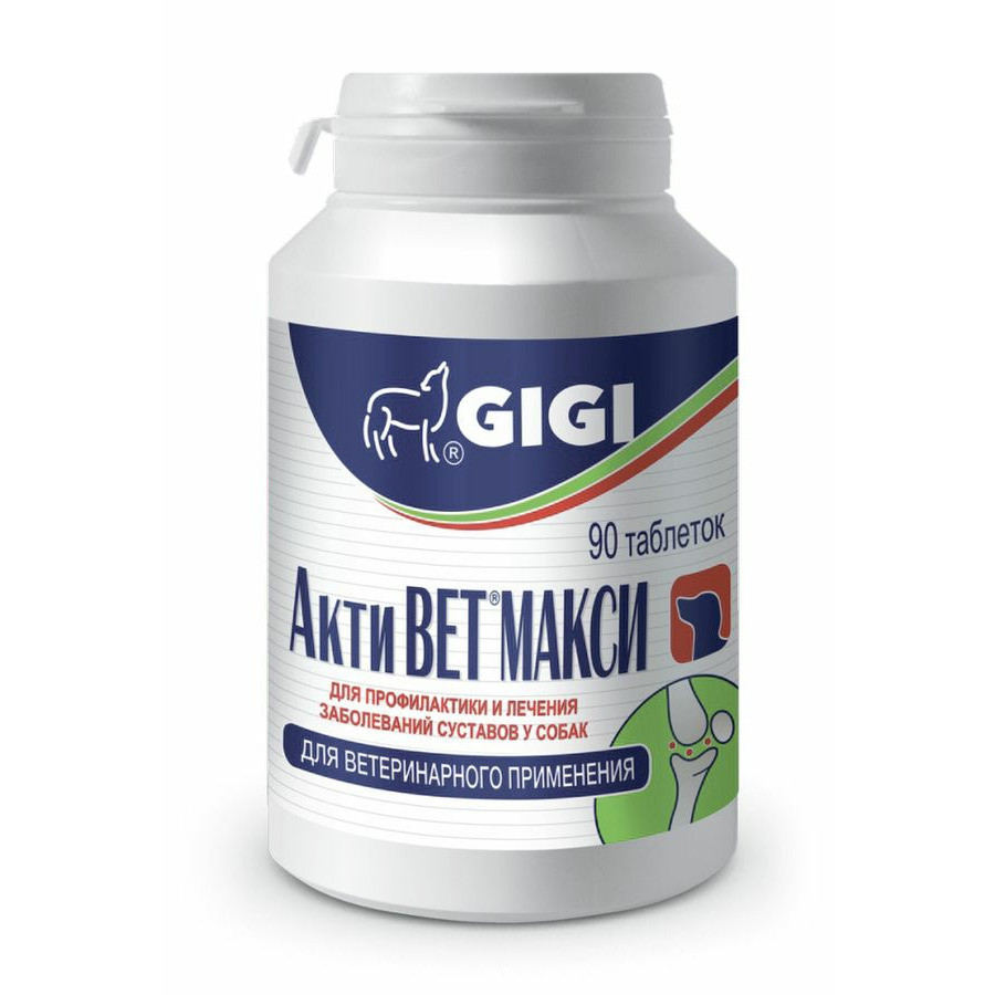 Dayaq-hərəkət sistemi üçün xondroprotektor Gigi Aktivet maksi AktiVET böyük itlər üçün, 90 həb