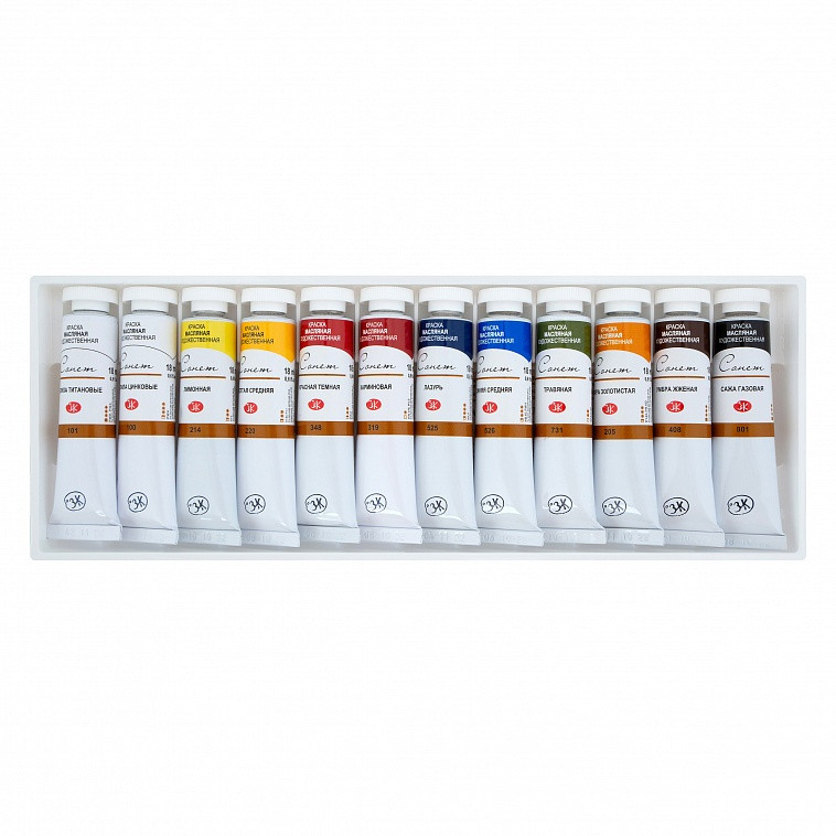Yağlı boyalar dəsti Сонет, 12 rəng, 18 ml