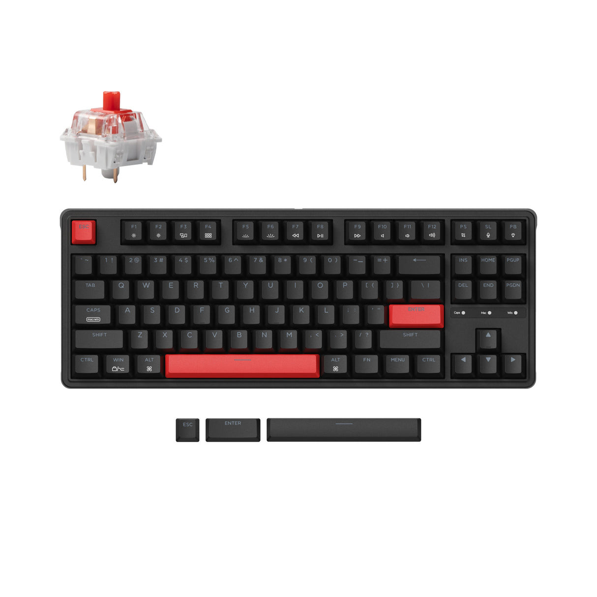 Oyun klaviaturası Keychron C3 Pro Red Backlight Red Switch - C3P-A1-AZ