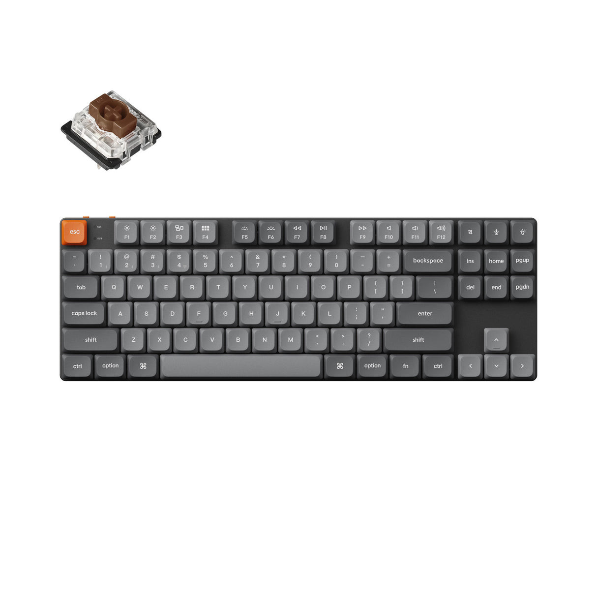 Oyun klaviaturası Keychron K1 Max Gateron White Backlight Brown Switch - K1M-A3Z-AZ