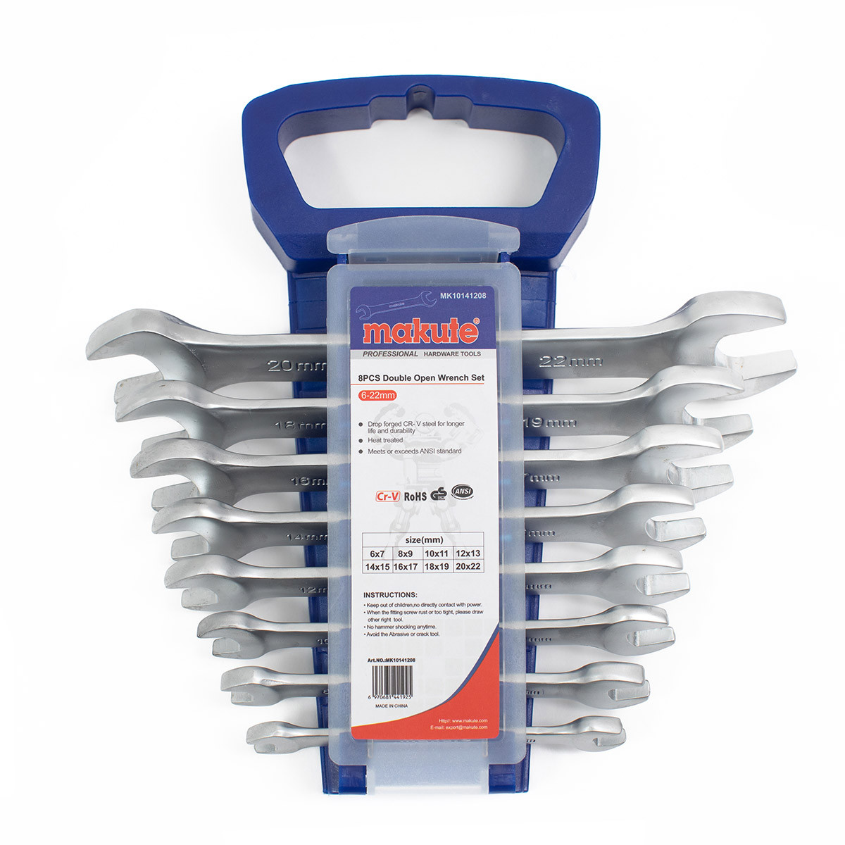 Alətlər dəsti Makute MK10141208, 6-22 mm açıq açar - MK10141208