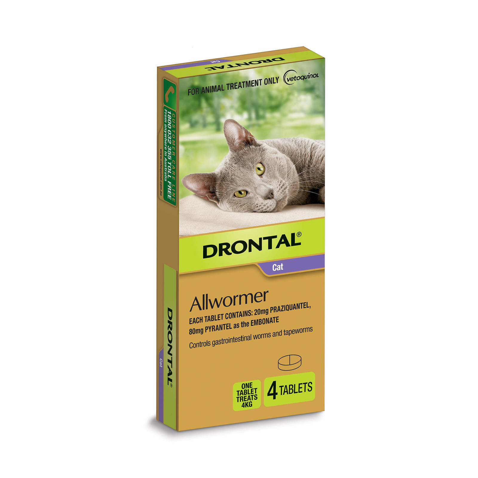 4 kq-a qədər pişiklər üçün Drontal anthelmintic