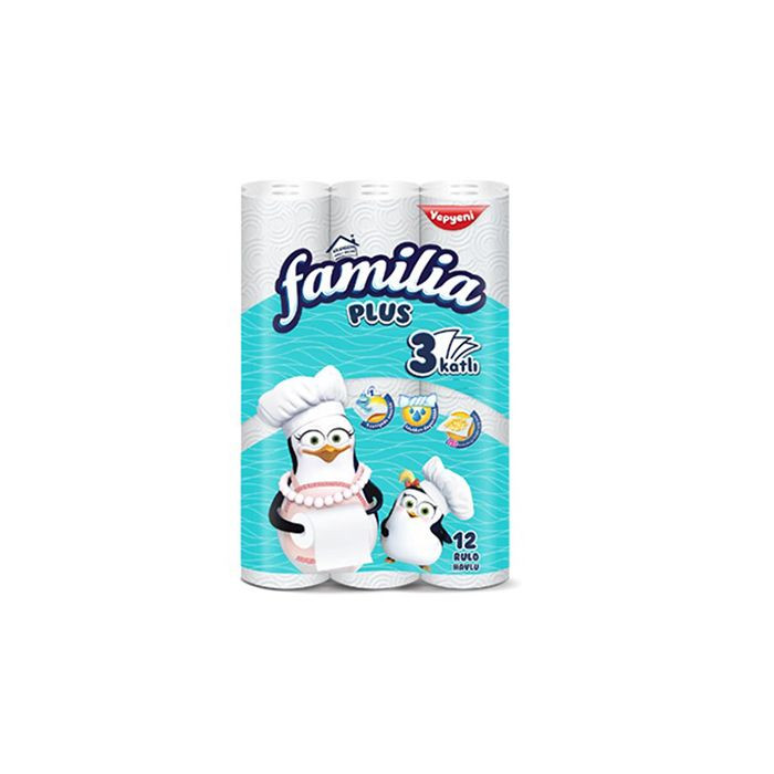 Mətbəx üçün kağız dəsmal Familia Plus, 3 qat, 12 rulon