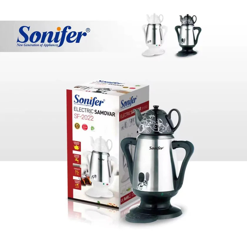 Elektrik samovar Sonifer SF-2022, qara/gümüşü