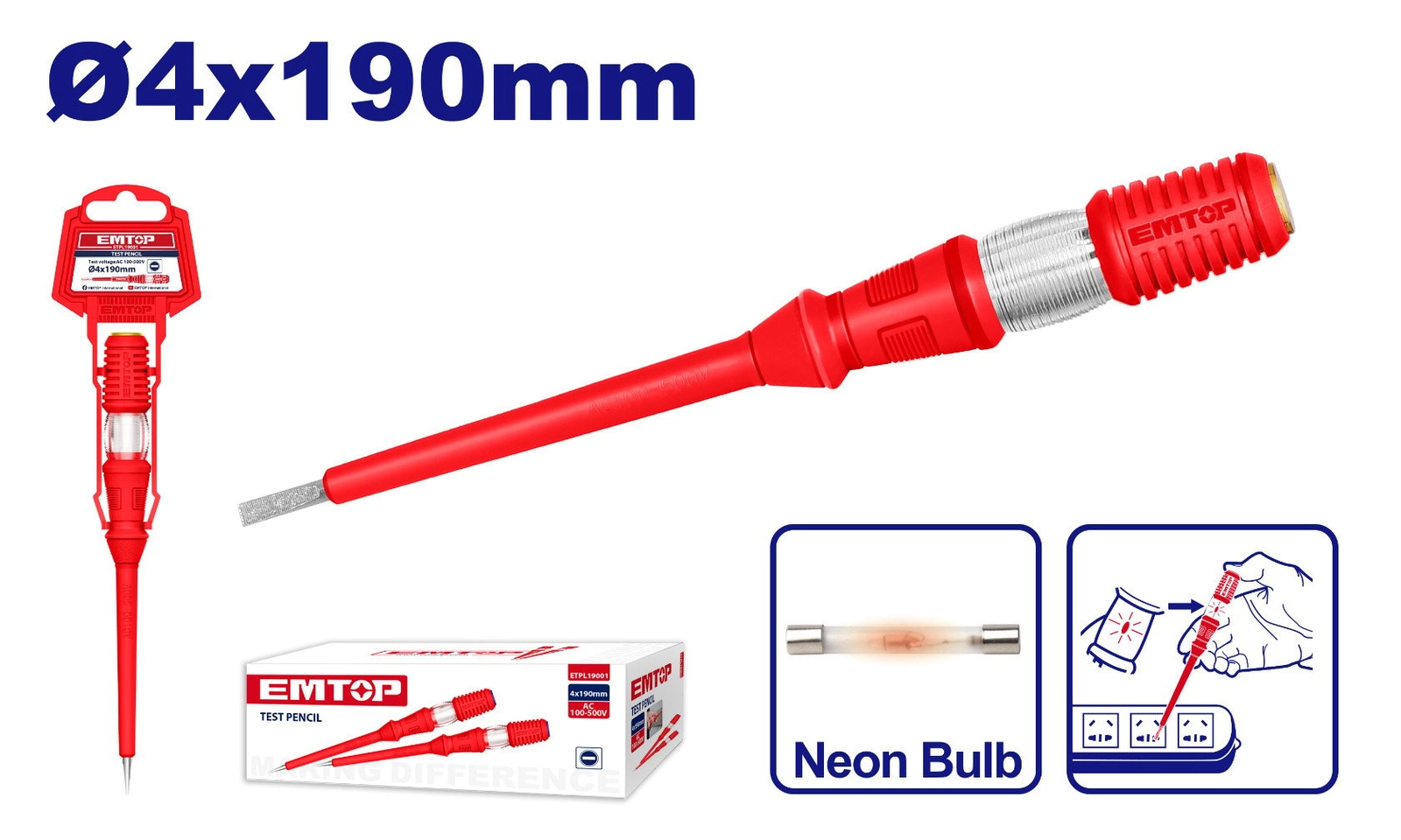 İndikator vintaçanı Emtop ETPL19001, 190 mm