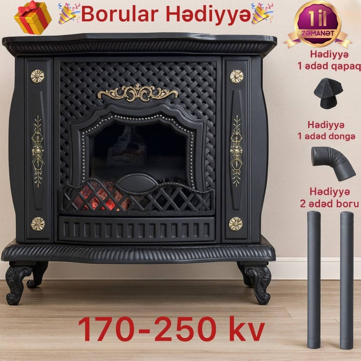 Kamin Mahshid Davam 170kv Qaz Döşəməüstü Arxa Bacalı İran - BB-100045