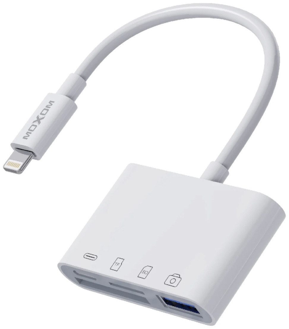 Kart oxuyucusu Moxom MX-AX51 SD, microSD, TF və USB 3.0 kartları üçün Lightning Card Reader