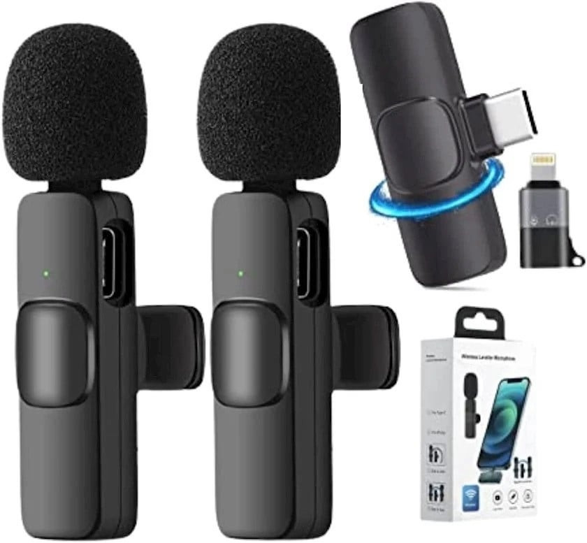 Mikrofon K9 Dual İkili mikrofon sistemi, telefon və kompüterlərlə uyğun - K9_Dual_mi_krafon