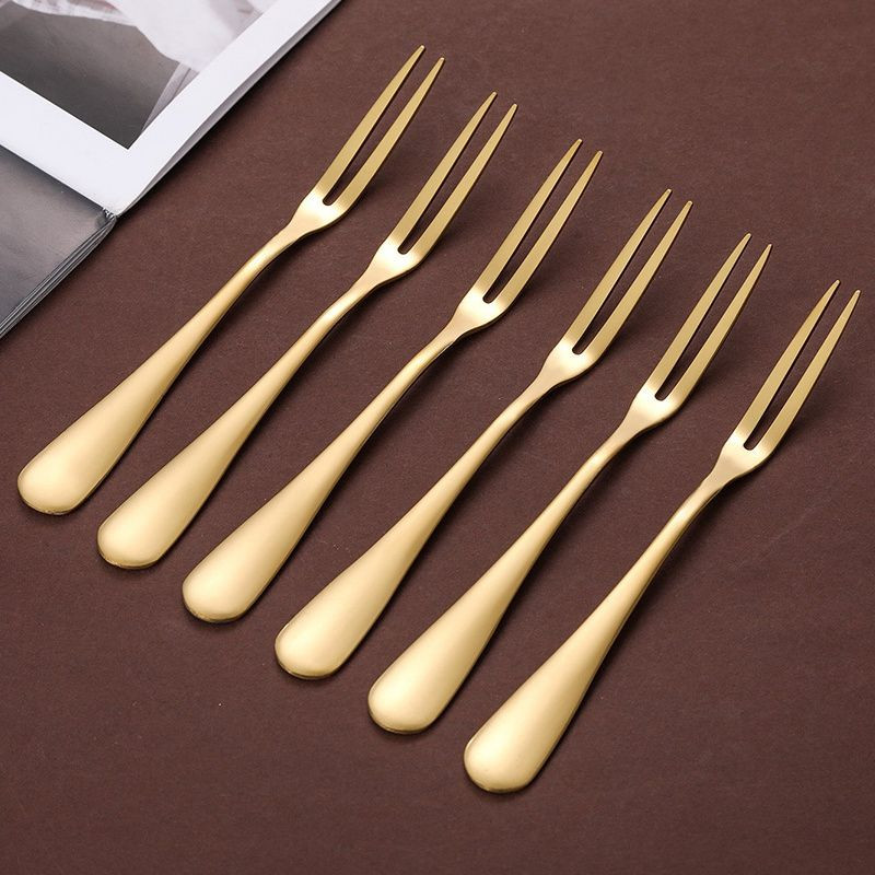Limon üçün çəngəl dəsti, paslanmayan polad, qızılı, 6 parça