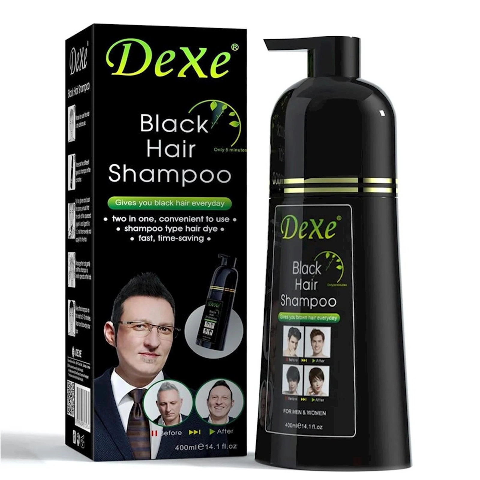 Tonlaşdırıcı şampun Qara Dexe Black Hair Shampoo 400 мл