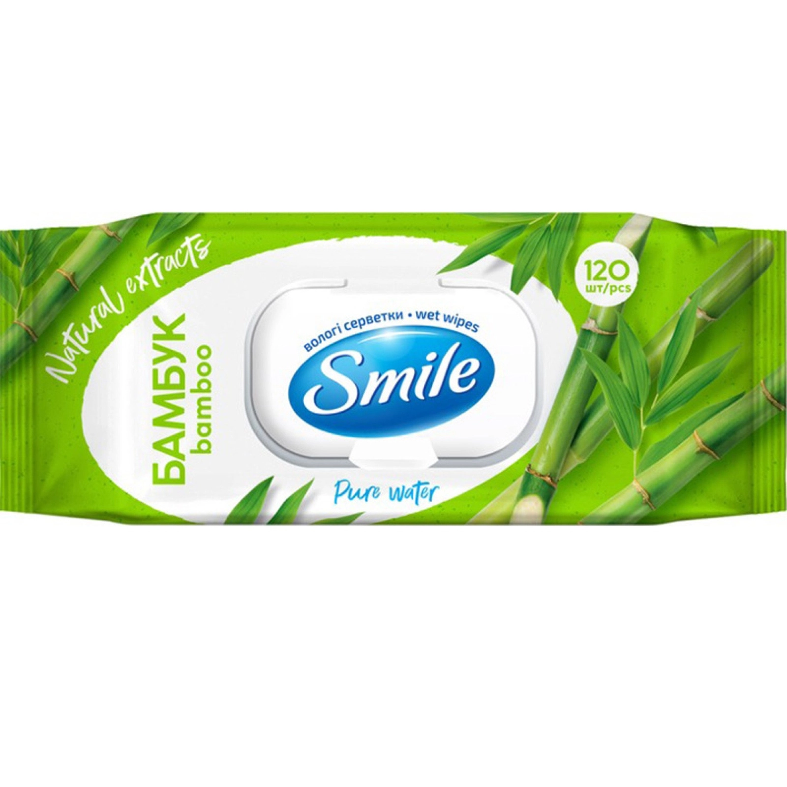 Nəm salfetlər Smile Daily Bamboo 120 əd