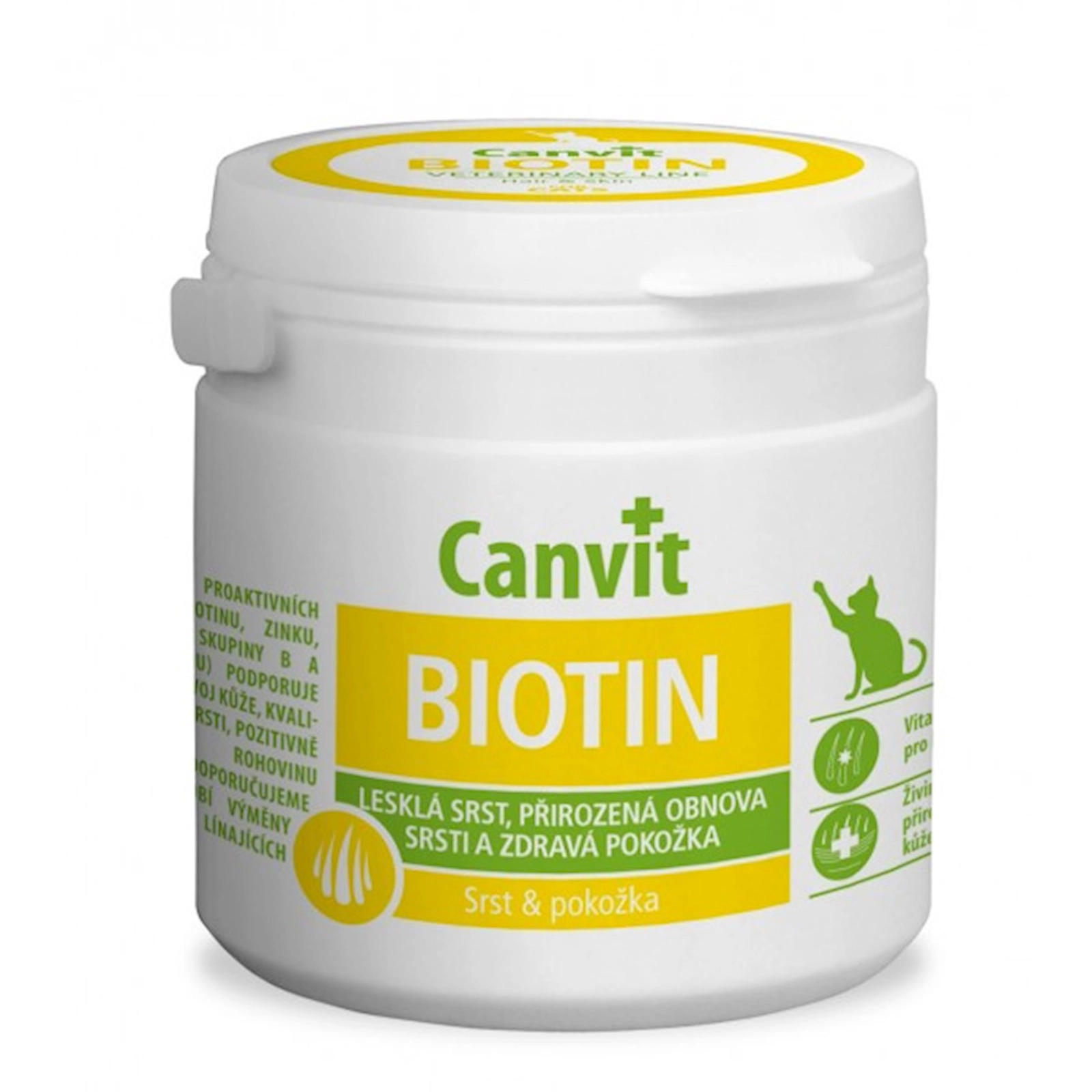 Pişik balaları və yetkin pişiklər üçün vitaminlər Canvit Biotin Cat, 100q