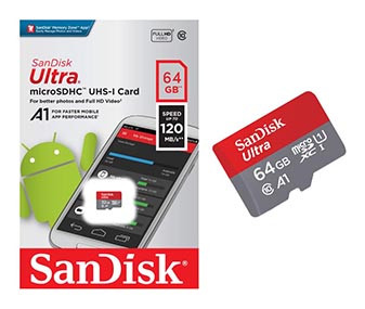 Yaddaş Kartı Sandisk Class10 A1 64GB 120MBps Micro SD