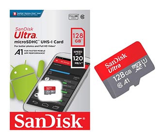 Yaddaş Kartı Sandisk Class10 A1 128GB 120MBps Micro SD