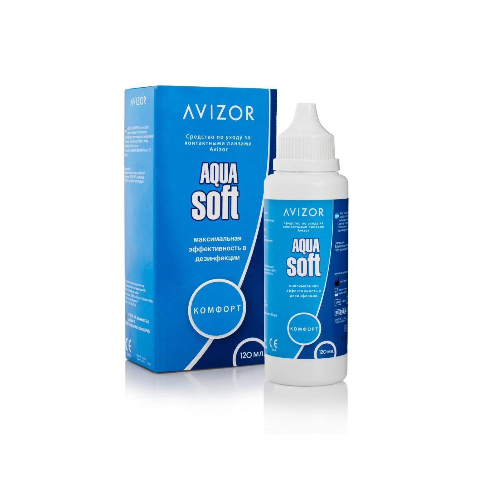 Kontakt linzalar üçün məhlul Avizor AquaSoft Comfort, 120 ml