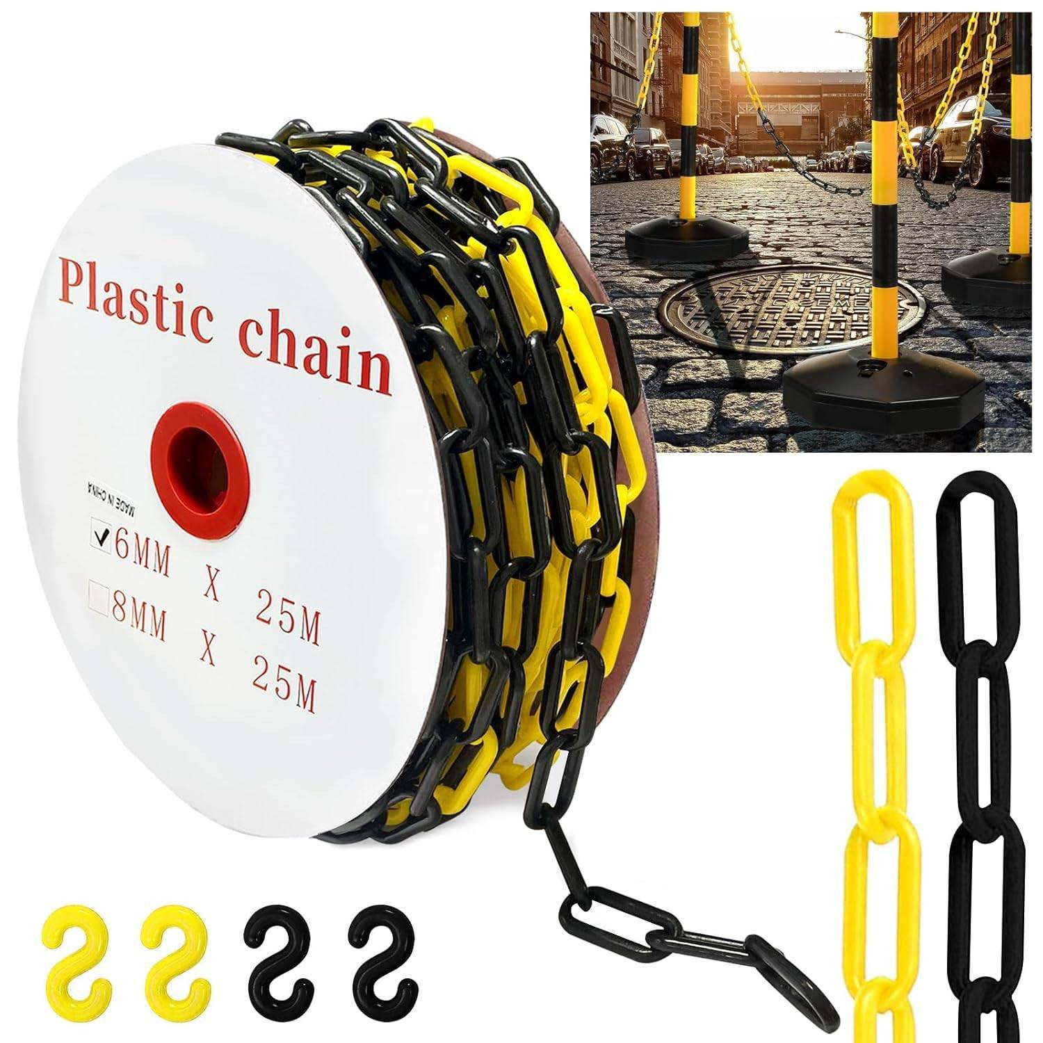Ayirıcı zəncir VKLUXP03SQ, plastik, 6 mm, 25 m
