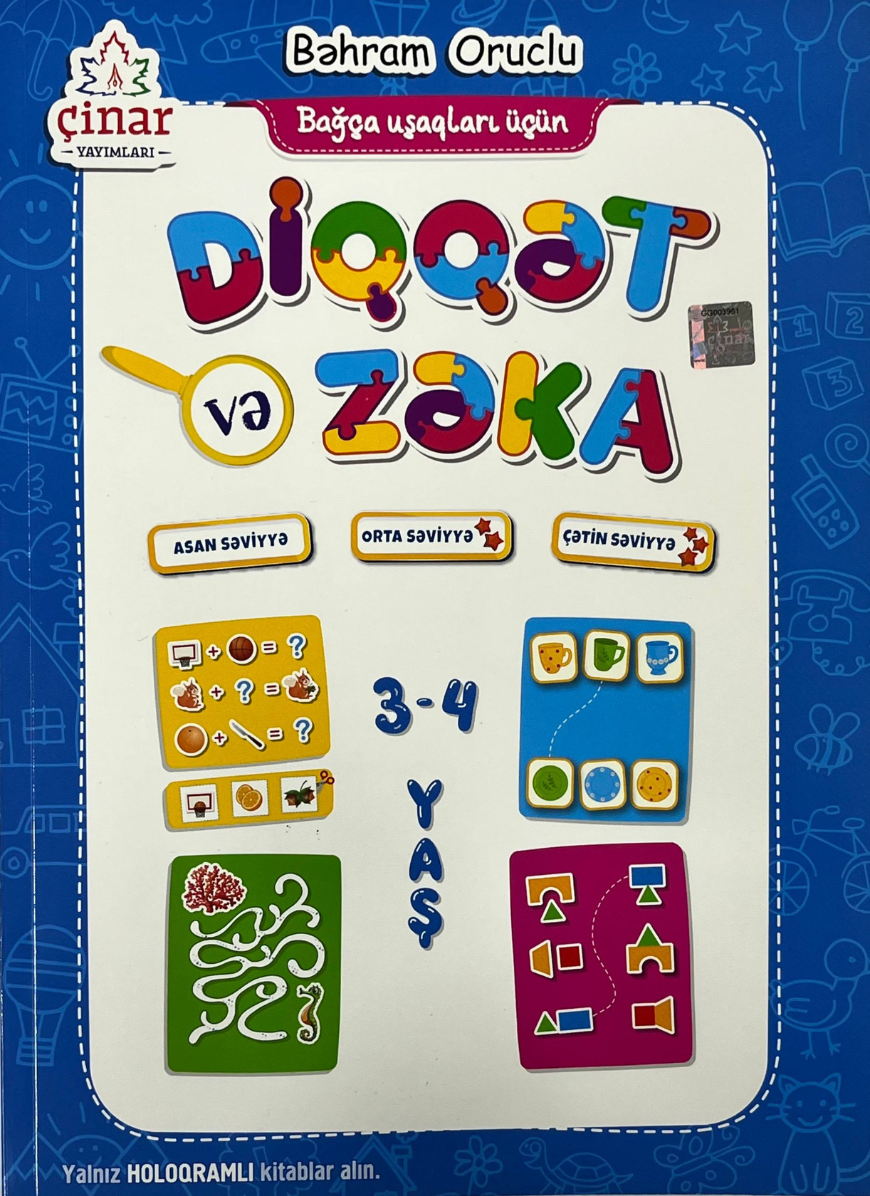 Vəsait Bağça uşaqları üçün Diqqət və zəka