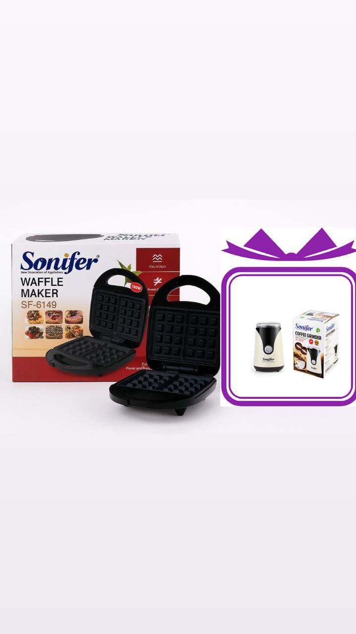 Vafli cihazı Sonifer SF-6149 + Qəhvə üyüdən Sonifer SF-3519 Hədiyyə