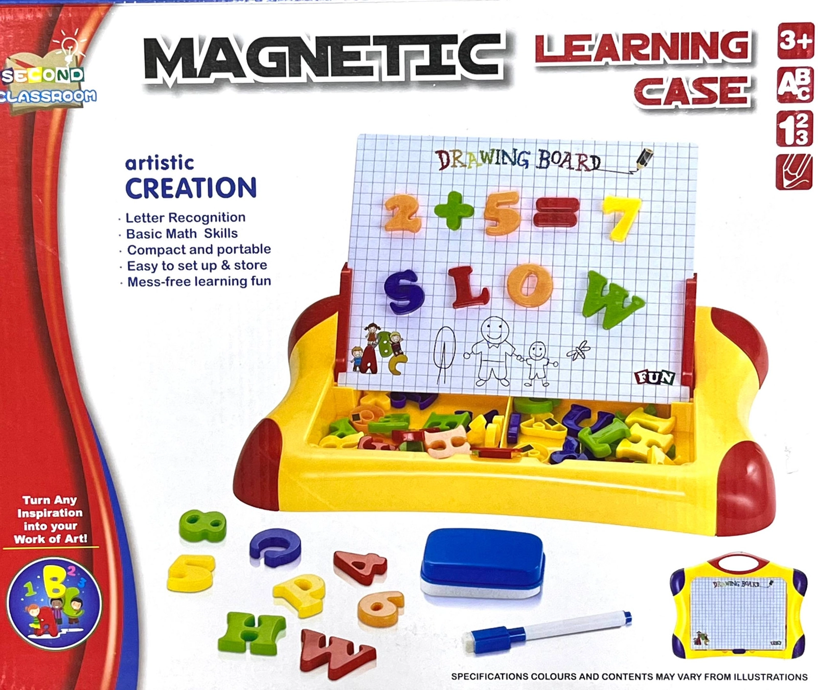 İnkişaf etdirən oyun dəsti Magnetic Learning case, 3+ yaş