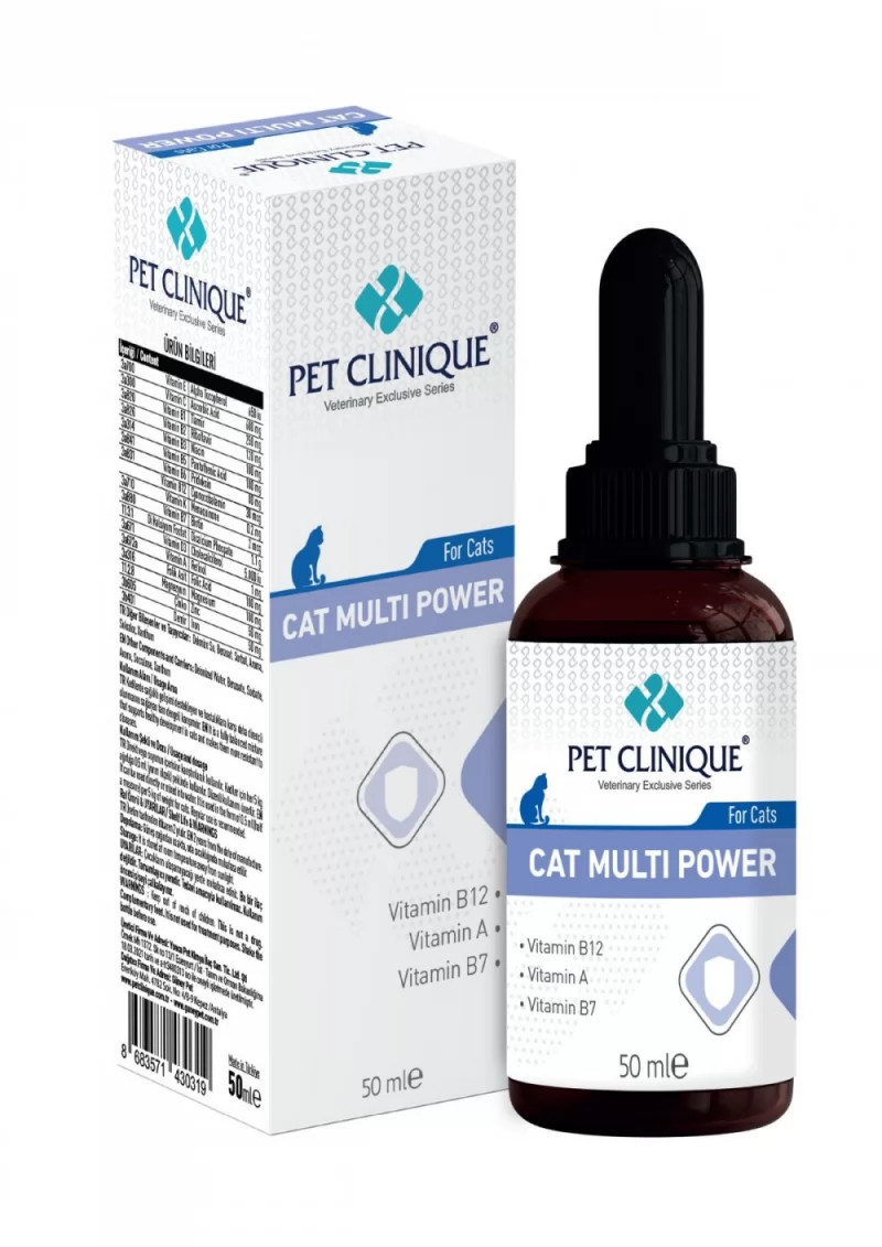 Pişiklər üçün qida əlavəsi Pet Clinique Cat Multi Power, 50 ml