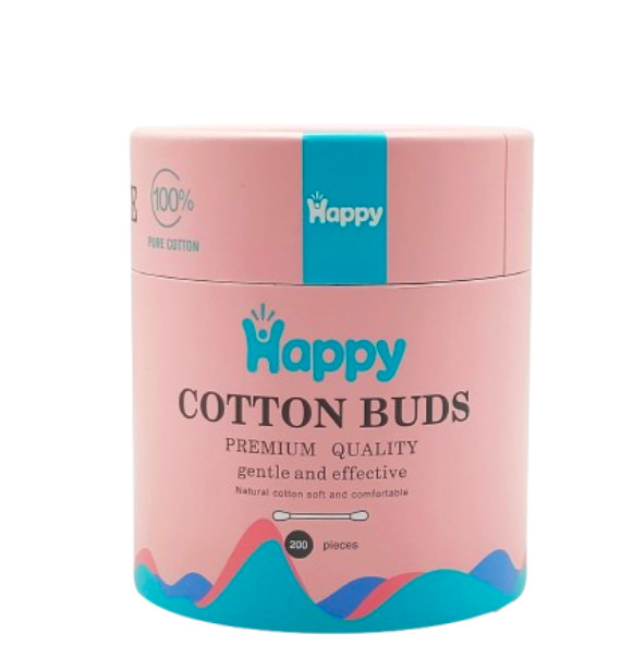 Qulaq çöpləri Happy Cotton Buds, 200 əd