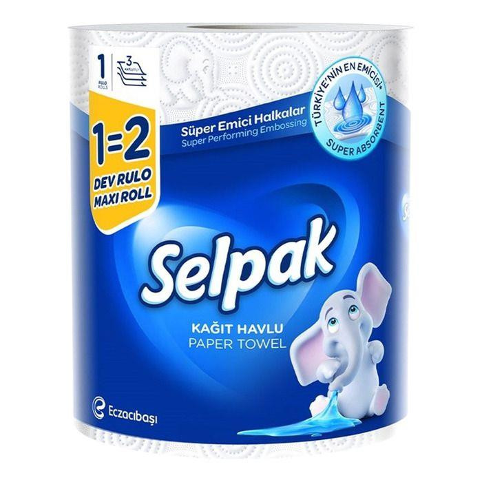 Mətbəx üçün kağız dəsmal Selpak Maxi, 1 rulon, 3 qatlı