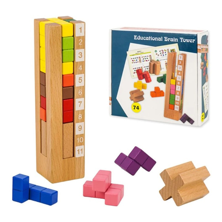 Oyun dəsti Montessori, 3+, taxta, 74 əd