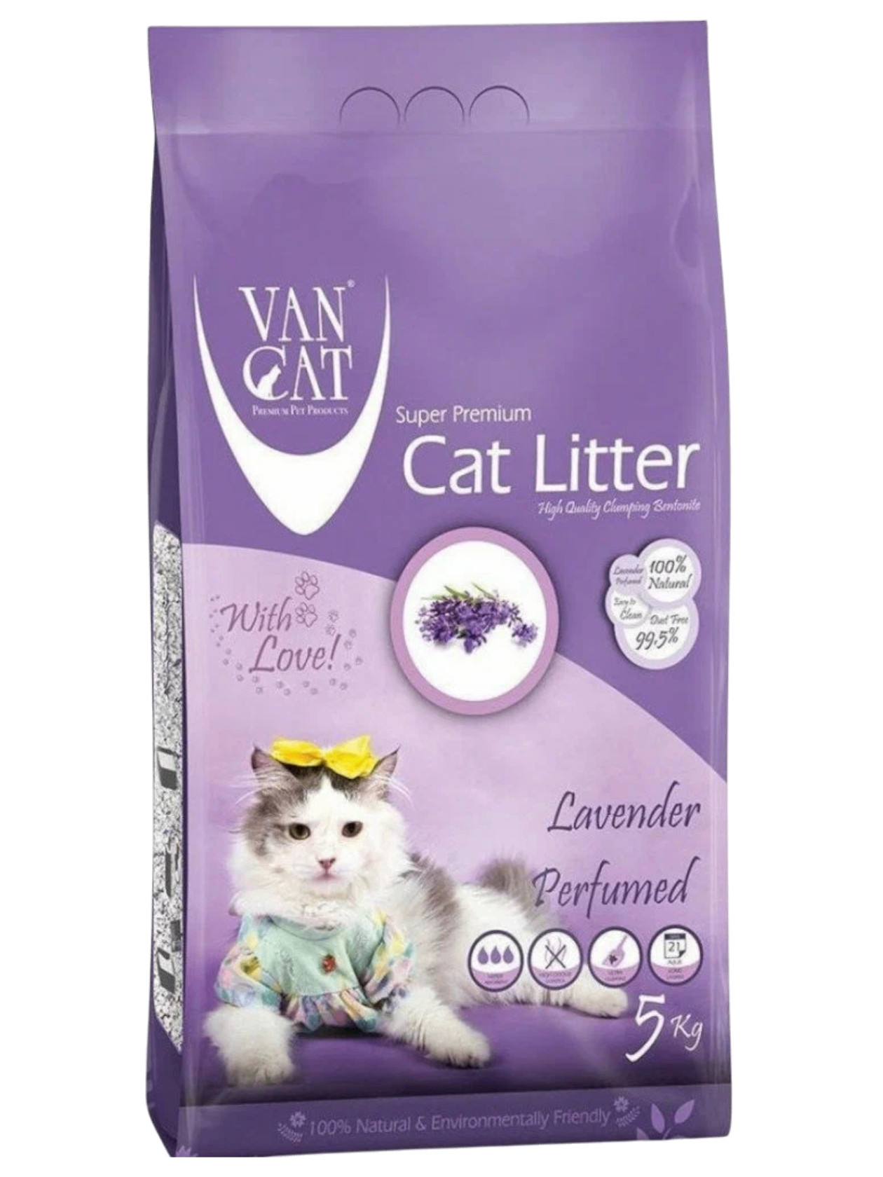 Pişik tualeti üçün qum Van Cat Lavender 5 kq