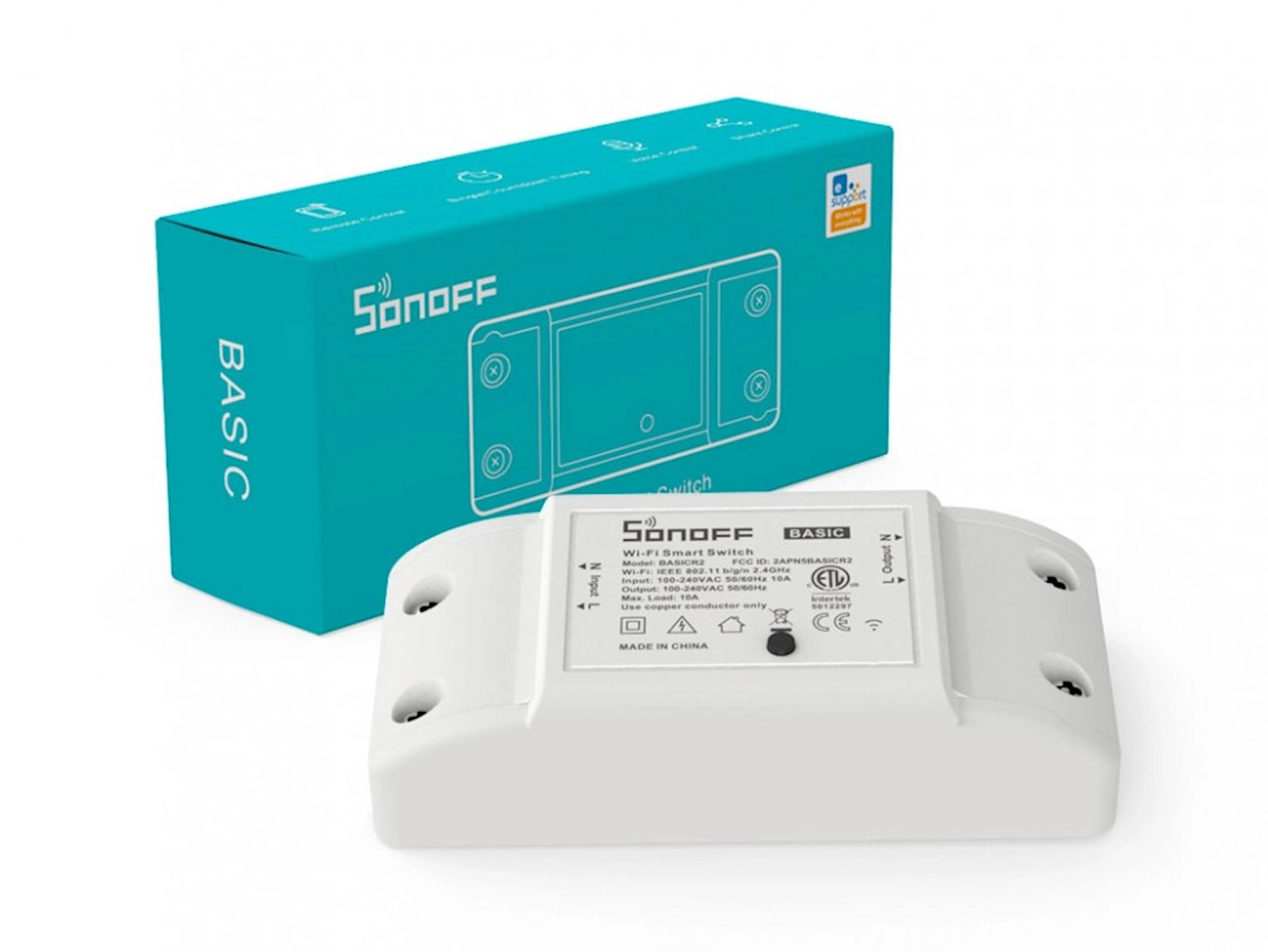 Ağıllı ev üçün kontrol cihazı Sonoff WiFi реле Basic R2 DIY 10A
