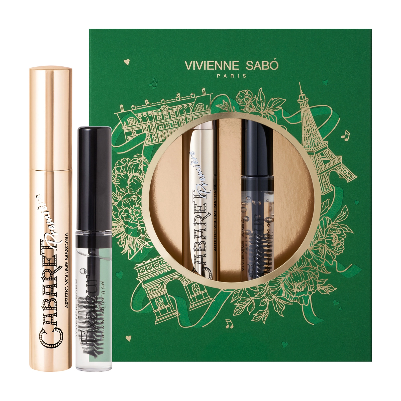 Kosmetika dəsti Vivienne Sabo (Tuş Cabaret Premiere Artistic Volume 9 ml + Qaş geli Fixateur Brow and Lash Fixing 02 6 ml)
