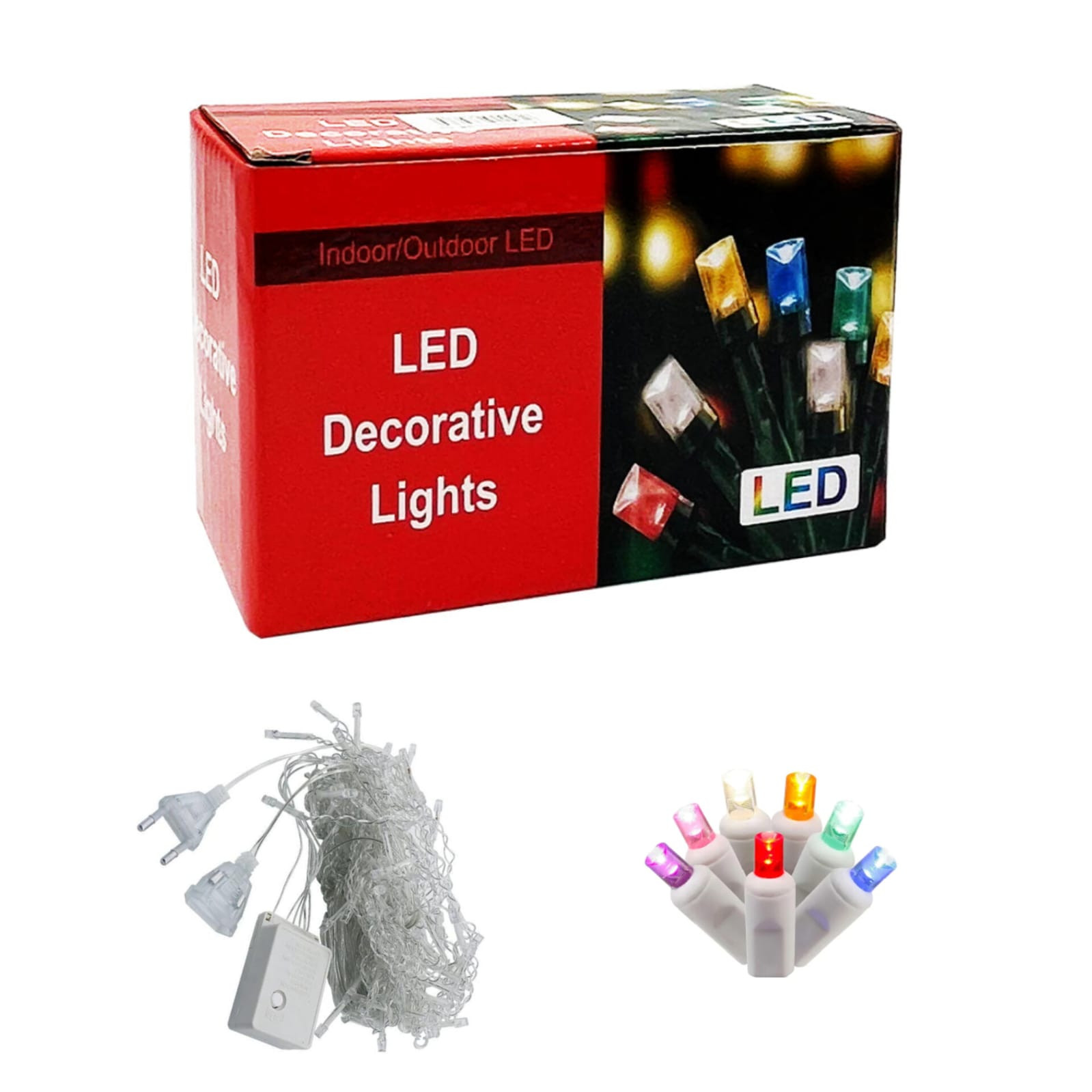 LED çələng İ20252024-3, şəffaf/rəngbərəng, 10 m