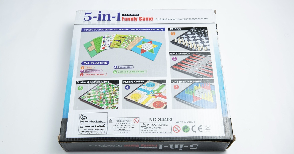 Dama 5-in-1 Family Game, 30x30 sm