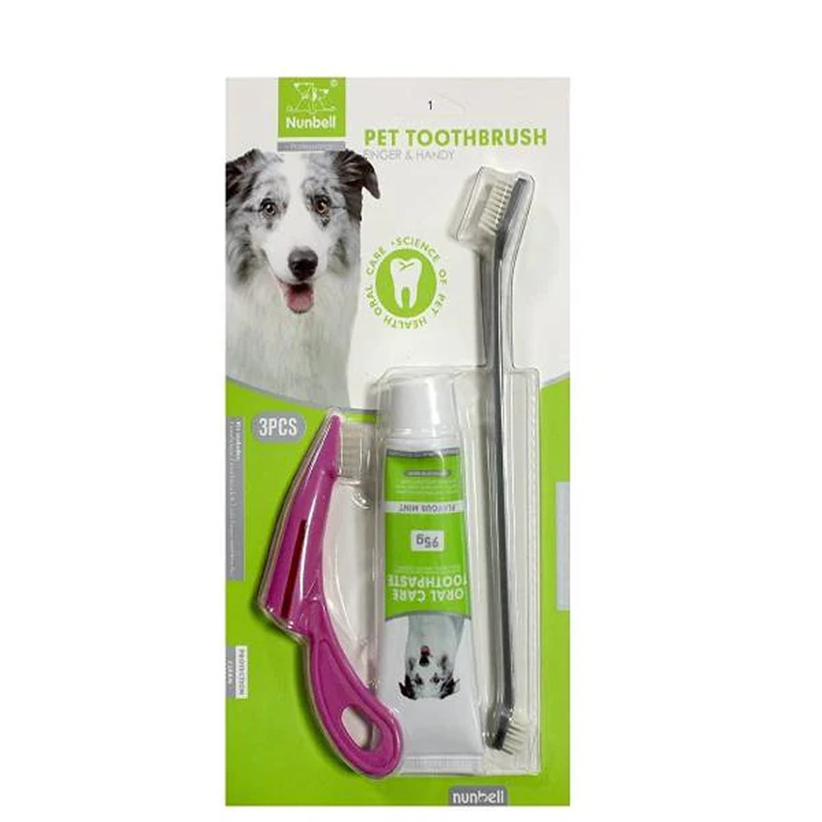Dəst Nunbell 3 Piece Dental Kit For Dogs 95 q