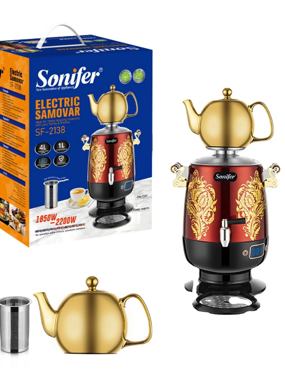 Elektrik samovar Sonifer SF-2138 Black/Red