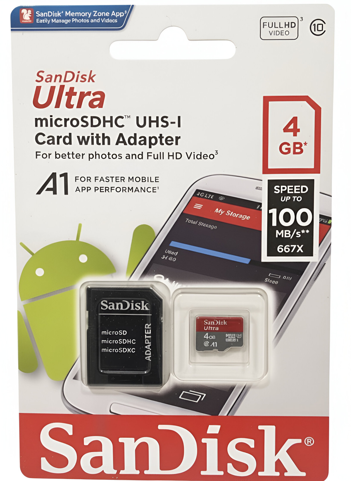 Yaddaş kartı Sandisk Ultra microSDHC 4 Gb