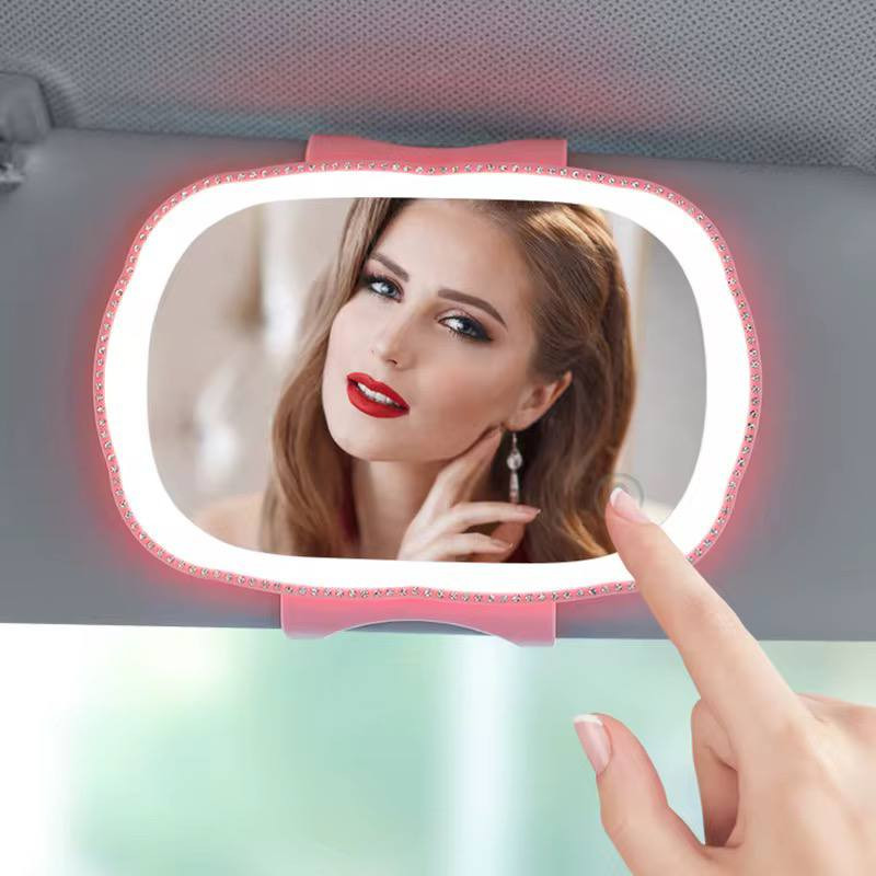 Avtomobil üçün güzgü işıqlı avto333, çəhrayı