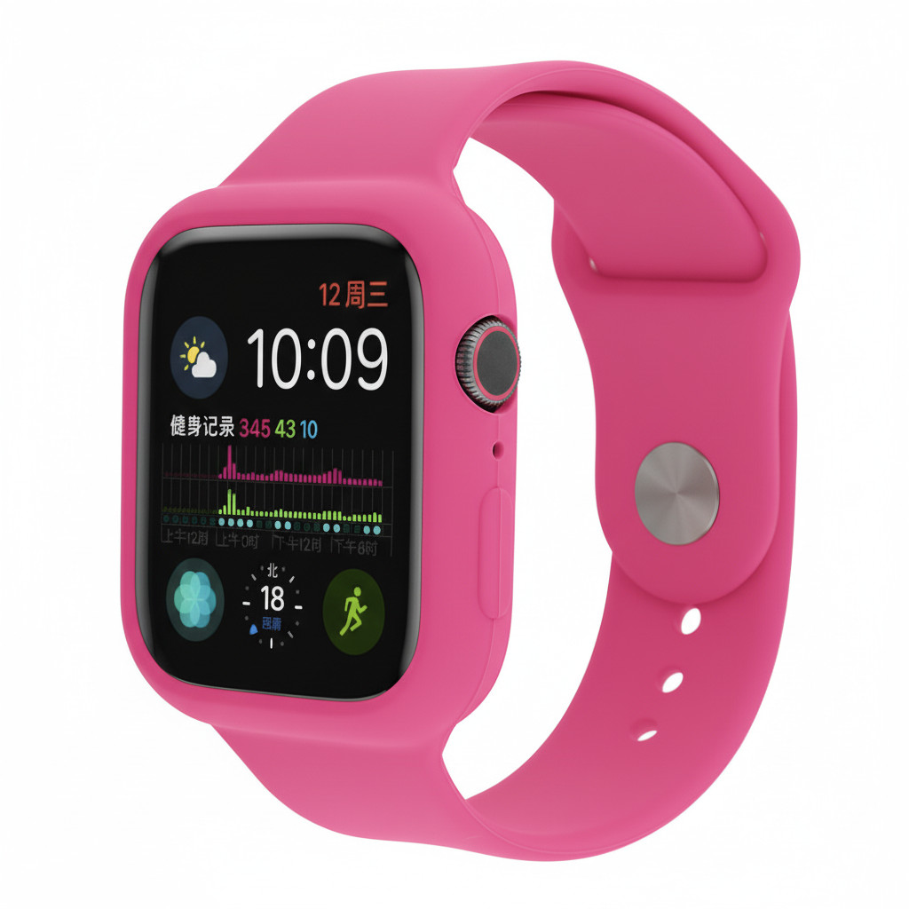 Çexol-qayış 8823_40686673 Apple Watch 42/44 mm, silikon, çəhrayı