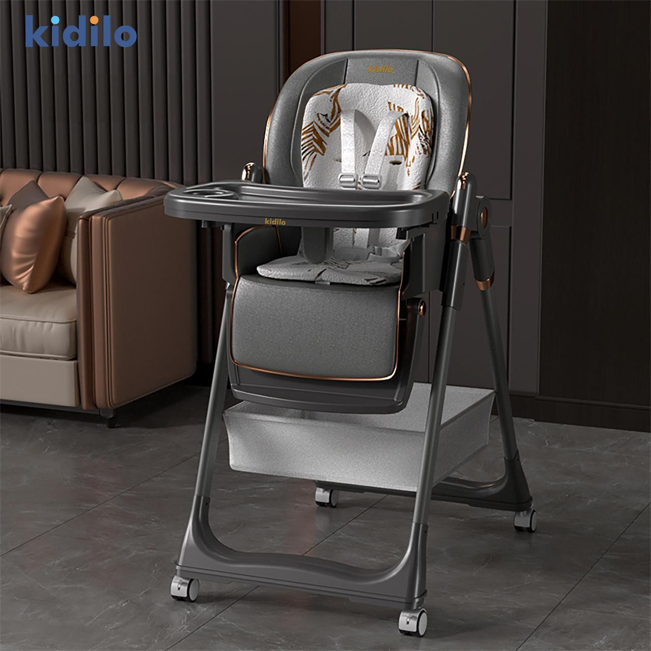 Uşaq yedirmə oturacağı KİDİLO azr8155, eko dəri, boz