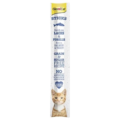 Məzə pişiklər üçün GimCat Sticks qızılbalıq və forel ilə 1 ədəd