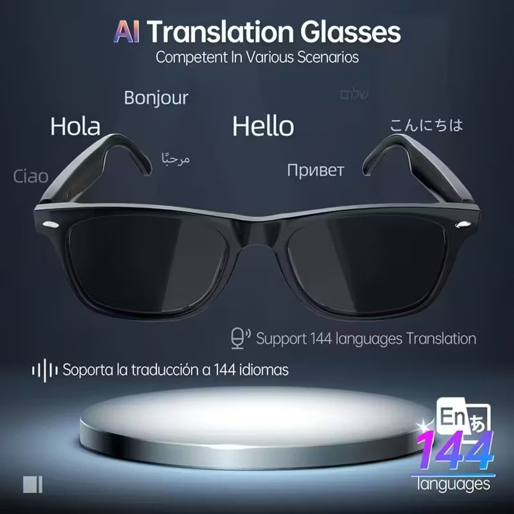 Elektron tərcüməçi AI Tərcümə Xüsusiyyətli Smart Eynəklər